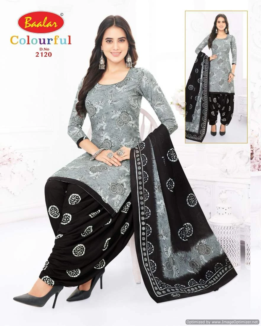 Baalar Colourful Vol-21 Cotton Wholesale Salwar Suit Catalog — Wholesale Salwar Suits, MPA wholesale from Surat — view 6